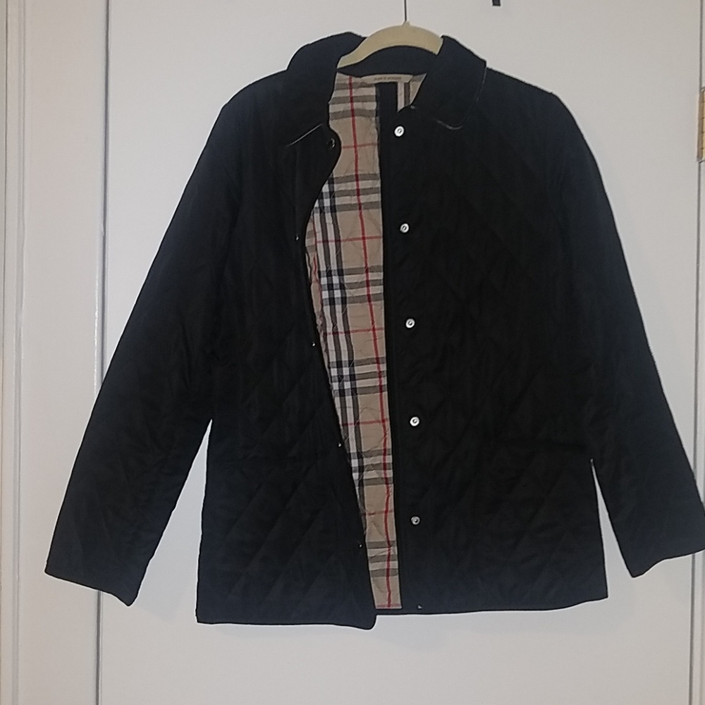 Burberry Black Quilted Snap Button Jacket